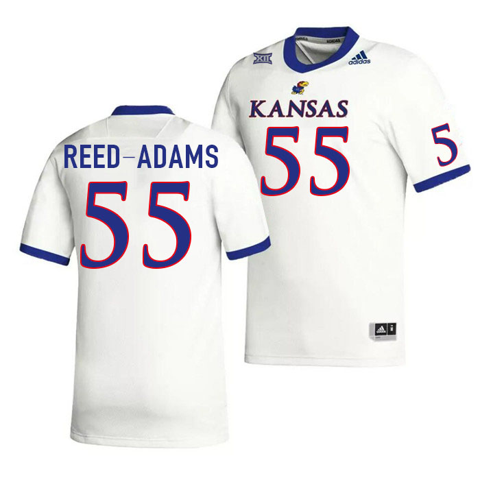 Men #55 Ar'maj Reed-Adams Kansas Jayhawks College Football Jerseys Stitched Sale-White